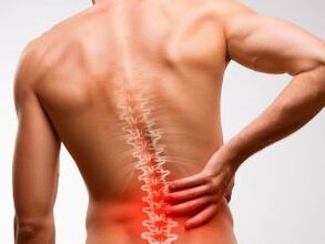 bolesť v dolnej časti chrbta v dôsledku osteochondrózy